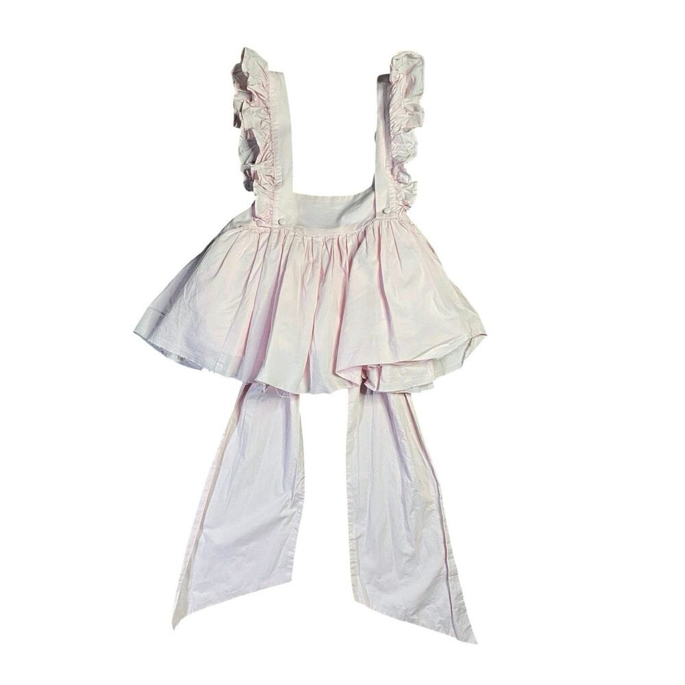 Selkie Blush Pink Ruffle Tie Back Blouse - XXS